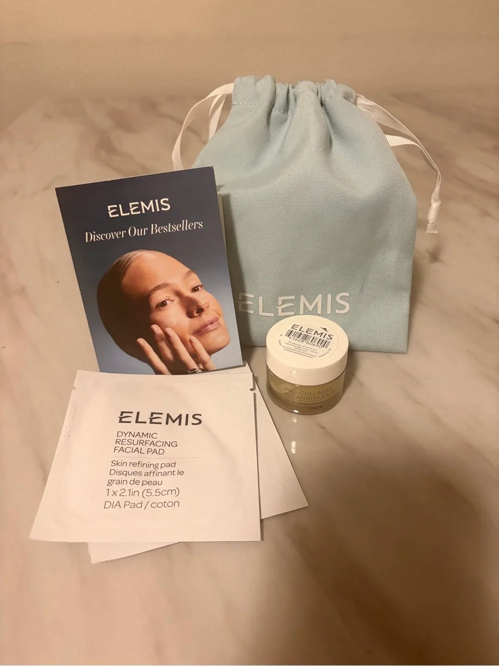 BULK LOT- ELEMIS Blue Pouches with travel sized product. WILL BE DELETED BY 8/7